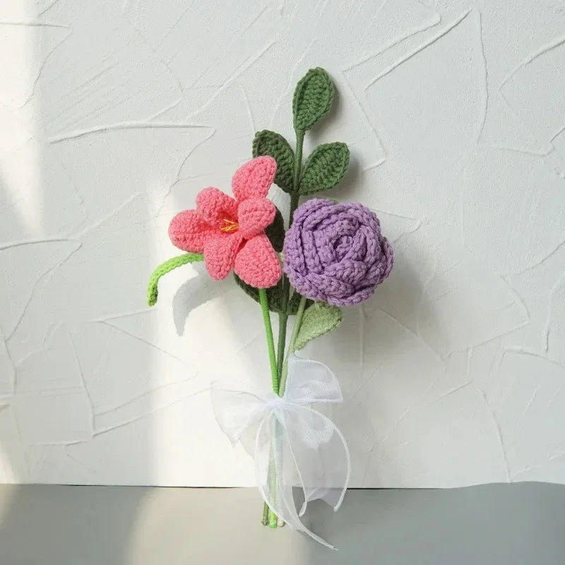 Hand-Knitted Crochet Tulip