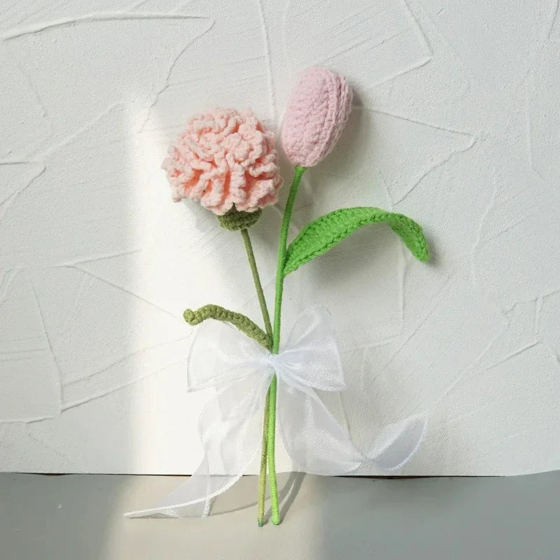 Hand-Knitted Crochet Tulip