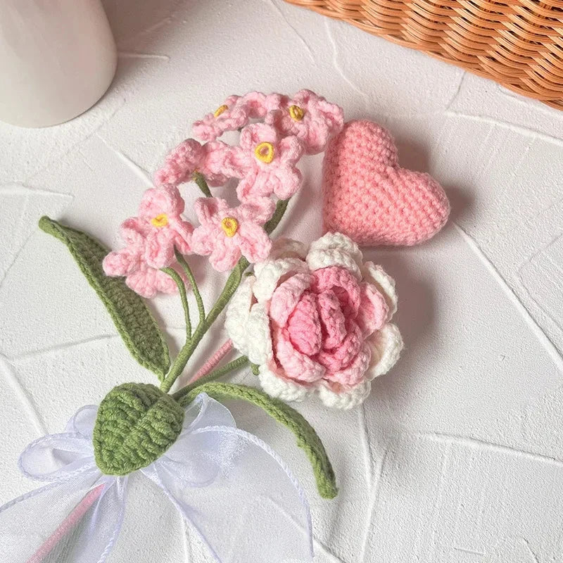 Hand-Knitted Crochet Tulip