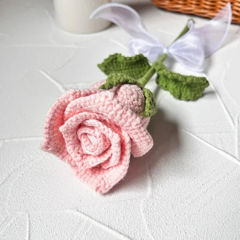 Hand-Knitted Crochet Tulip