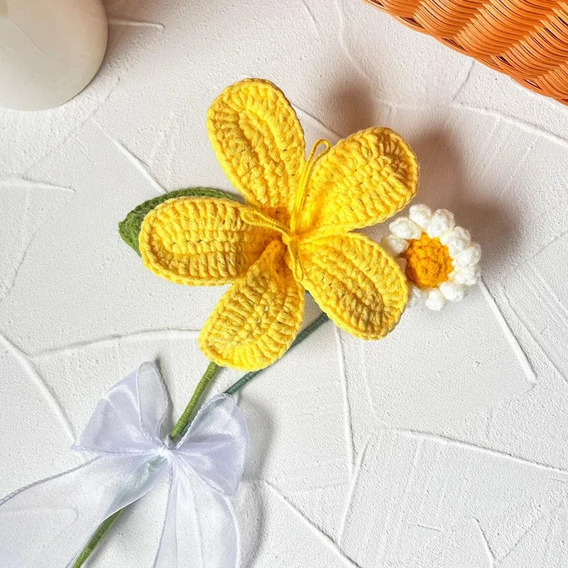 Hand-Knitted Crochet Tulip