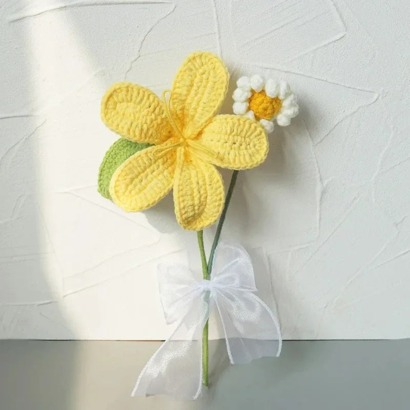 Hand-Knitted Crochet Tulip