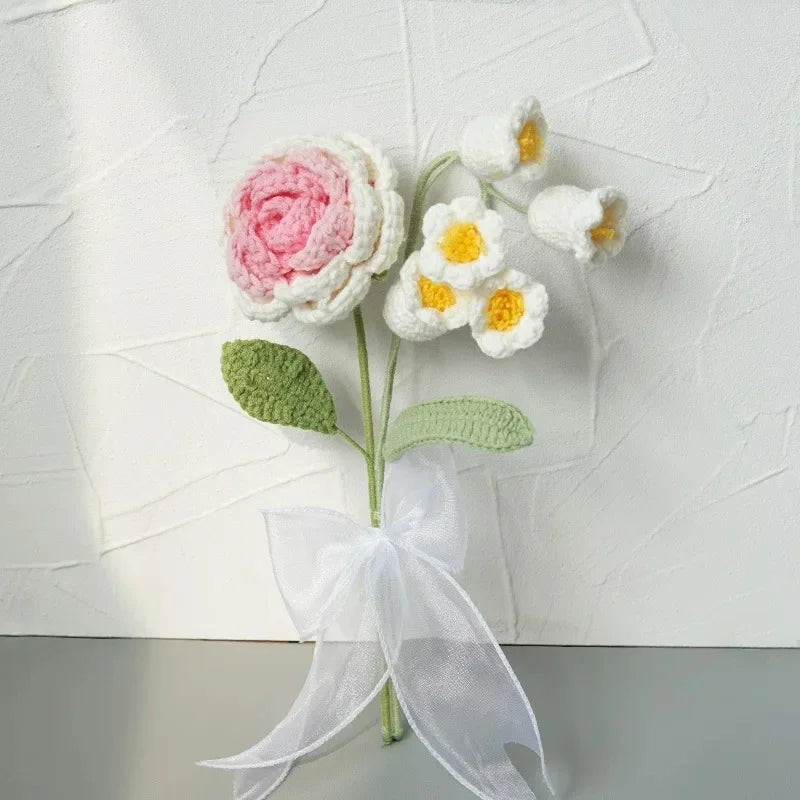 Hand-Knitted Crochet Tulip
